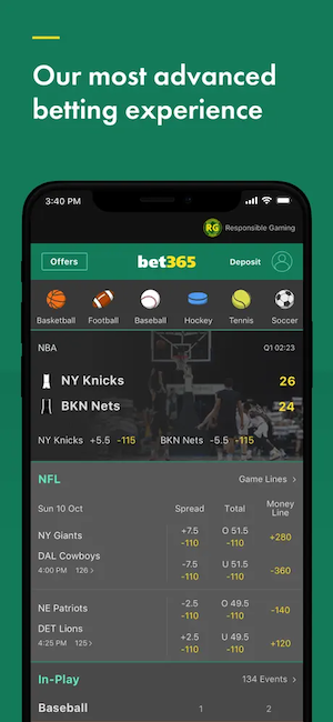 Bet365 Ohio mobile app screenshot
